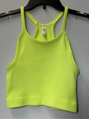 Zenana Outfitters Neon Lime Ribbed Racerback Crop